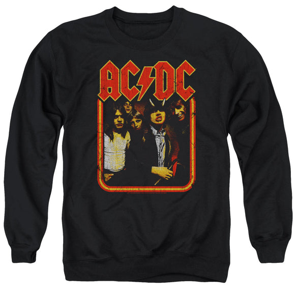 AC/DC Distressed Group Photo Black Sweatshirt - Yoga Clothing for You