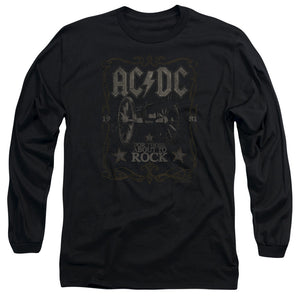AC/DC 1981 For Those About to Rock Album Black Long Sleeve Shirt - Yoga Clothing for You