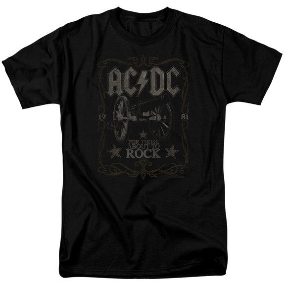 AC/DC 1981 For Those About to Rock Album Black T-shirt - Yoga Clothing for You