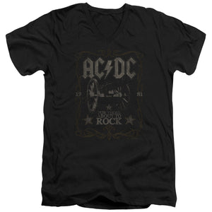 AC/DC 1981 For Those About to Rock Album Black V-neck Shirt - Yoga Clothing for You
