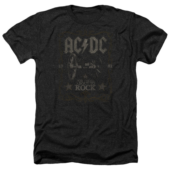 AC/DC 1981 For Those About to Rock Album Black Heather T-shirt - Yoga Clothing for You