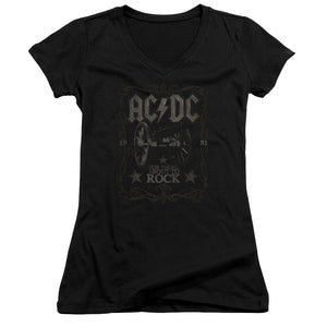 AC/DC 1981 For Those About to Rock Album Juniors V-neck Shirt - Yoga Clothing for You