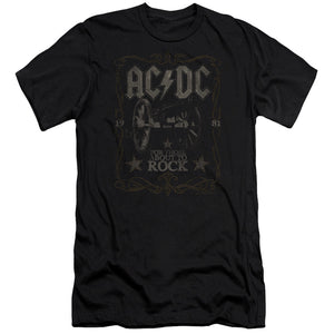 AC/DC 1981 For Those About to Rock Album Black Slim Fit T-shirt - Yoga Clothing for You