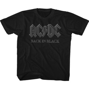 AC/DC Kids T-Shirt Back In Black Tee - Yoga Clothing for You