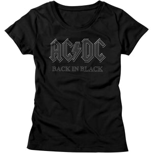 AC/DC Ladies T-Shirt Back In Black Tee - Yoga Clothing for You