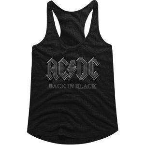 AC/DC Ladies Racerback Tanktop Back In Black Tank - Yoga Clothing for You