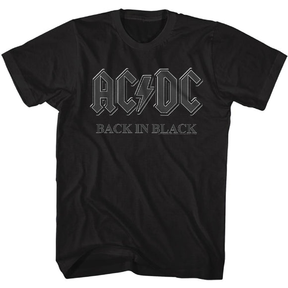 AC/DC Tall T-Shirt Back In Black Tee - Yoga Clothing for You