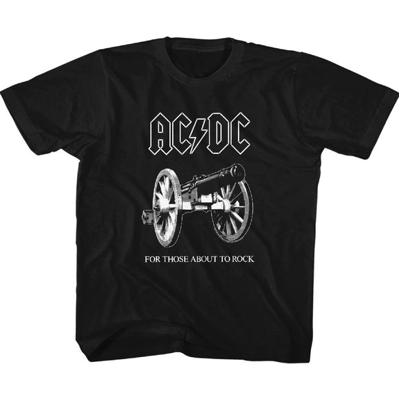 AC/DC Kids T-Shirt For Those About To Rock Black Tee - Yoga Clothing for You