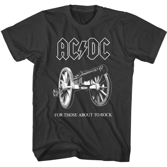 AC/DC Tall T-Shirt For Those About To Rock Black Tee - Yoga Clothing for You