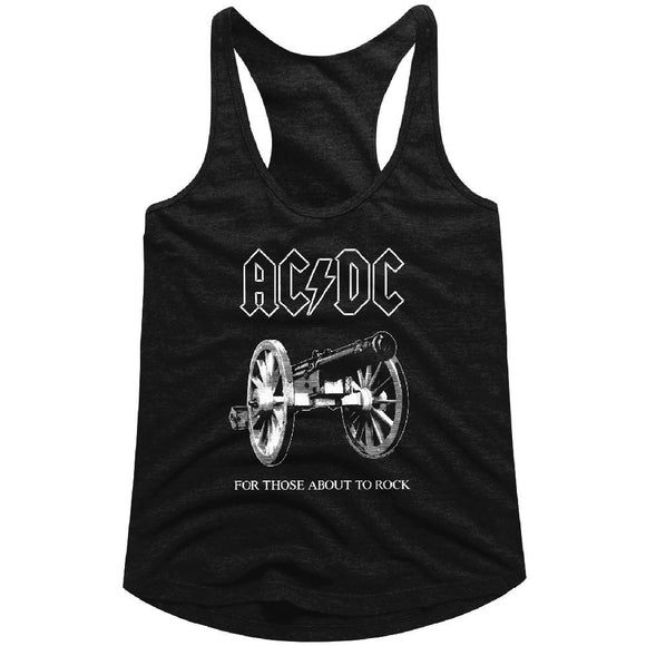 AC/DC Ladies Racerback Tanktop For Those About To Rock Black Tank - Yoga Clothing for You
