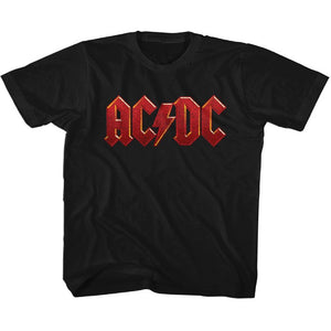AC/DC Kids T-Shirt Distressed Red Logo Black Tee - Yoga Clothing for You