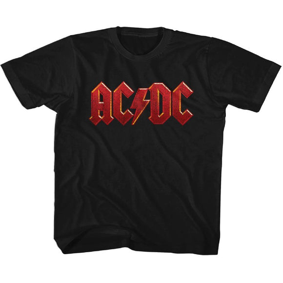AC/DC Toddler T-Shirt Distressed Red Logo Black Tee - Yoga Clothing for You