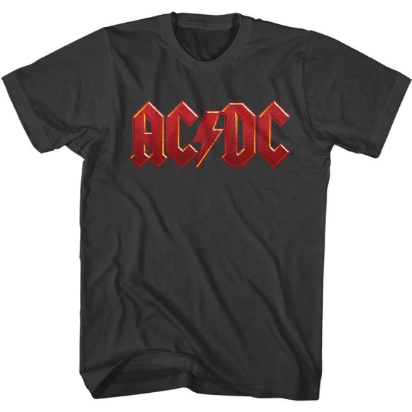 AC/DC T-Shirt Distressed Red Logo Smoke Tee - Yoga Clothing for You