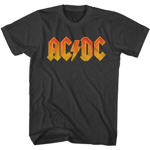 AC/DC T-Shirt Distressed Orange Logo Smoke Tee - Yoga Clothing for You