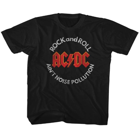 AC/DC Kids T-Shirt Rock and Roll Aint Noise Pollution Black Tee - Yoga Clothing for You