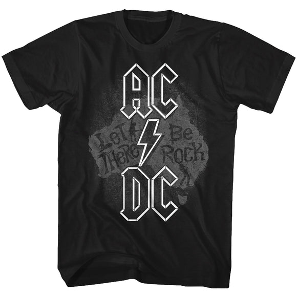 AC/DC Vintage Let There Be Rock Song Black Tall T-shirt - Yoga Clothing for You