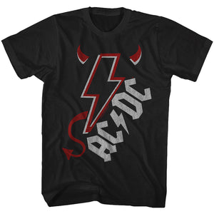 AC/DC Devil Horns and Tail Black Tall T-shirt - Yoga Clothing for You