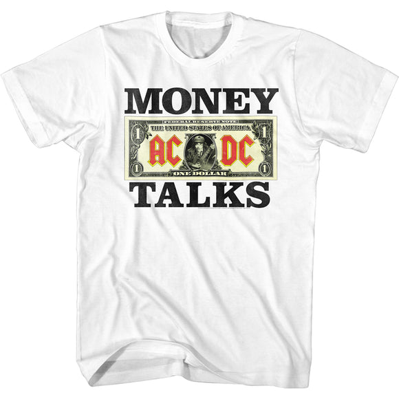AC/DC Money Talks Song White T-shirt - Yoga Clothing for You
