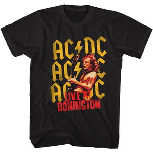 AC/DC Angus Young Live at Donington Black T-shirt - Yoga Clothing for You