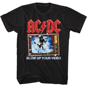 AC/DC Blow Up Your Video Album Cover Black Tall T-shirt - Yoga Clothing for You