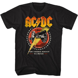 AC/DC 1981 For Those About To Rock We Salute You Album Black Tall T-shirt - Yoga Clothing for You