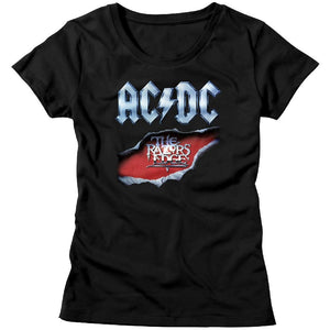 AC/DC Ladies T-Shirt The Razors Edge Circle Black Tee - Yoga Clothing for You