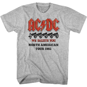 AC/DC 1982 Northern American Tour Graphite Heather T-shirt - Yoga Clothing for You