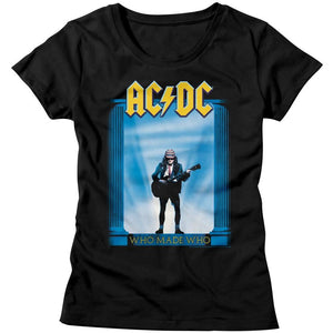 AC/DC Ladies T-Shirt Who Made Who Album Cover Black Tee - Yoga Clothing for You