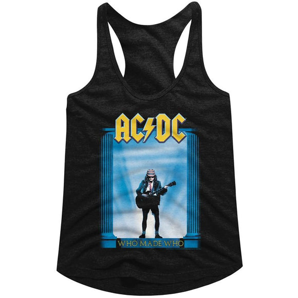 AC/DC Ladies Racerback Tanktop Who Made Who Album Cover Black Tank - Yoga Clothing for You