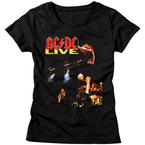 AC/DC Ladies T-Shirt Live Album Cover Black Tee - Yoga Clothing for You