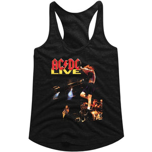 AC/DC Ladies Racerback Tanktop Live Album Cover Black Tank - Yoga Clothing for You