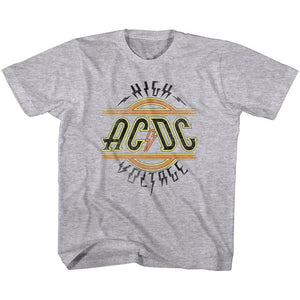 AC/DC Kids T-Shirt High Voltage Logo Grey Heather Tee - Yoga Clothing for You
