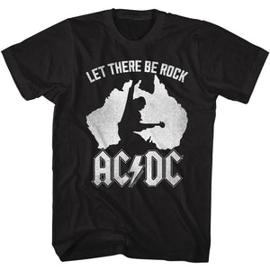 AC/DC Tall T-Shirt Australia Let There Be Rock Black Tee - Yoga Clothing for You
