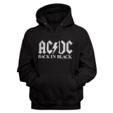 AC/DC Back in Black White Logo Black Pullover Hoodie - Yoga Clothing for You