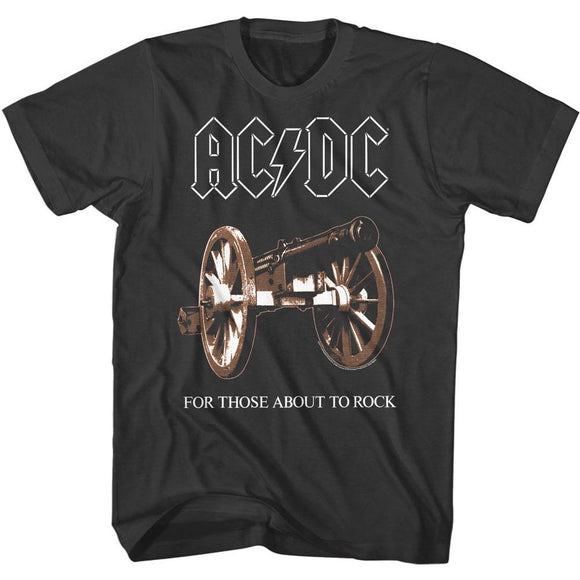 AC/DC Tall T-Shirt For Those About To Rock Cannon Black Tee - Yoga Clothing for You