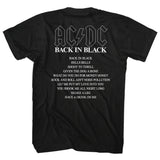 AC/DC T-Shirt Back in Black Album Top Songs Tee - Yoga Clothing for You