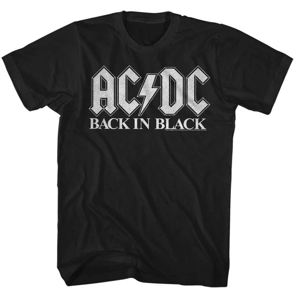 AC/DC Tall T-Shirt Back in Black Album Top Songs Tee
