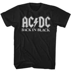 AC/DC Tall T-Shirt Back in Black Album Top Songs Tee - Yoga Clothing for You
