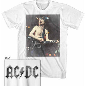 AC/DC Tall T-Shirt Angus Color Concert White Tee - Yoga Clothing for You