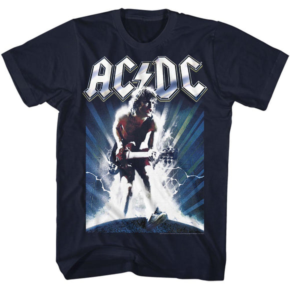 AC/DC T-Shirt Lightning Guitar Solo Black Tee - Yoga Clothing for You