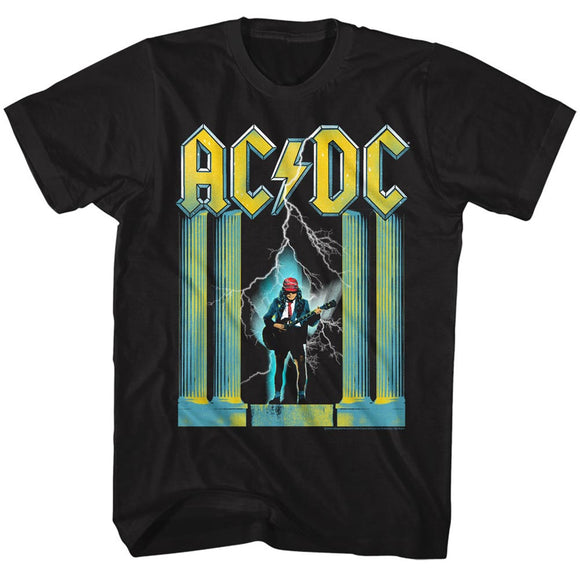 AC/DC T-Shirt Lightning Guitarist Pillars Black Tee - Yoga Clothing for You