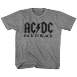 AC/DC Toddler T-Shirt Back in Black Font Heather Tee - Yoga Clothing for You