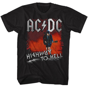 AC/DC Angus Highway to Hell Song Black T-shirt - Yoga Clothing for You