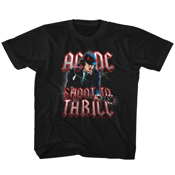 AC/DC Kids T-Shirt Shoot to Thrill Song Black Tee - Yoga Clothing for You