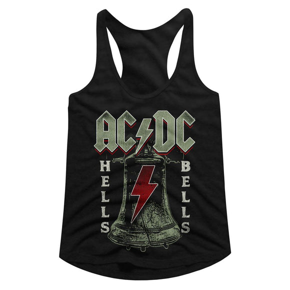 AC/DC Ladies Racerback Tanktop Hells Bells Song Black Tank - Yoga Clothing for You