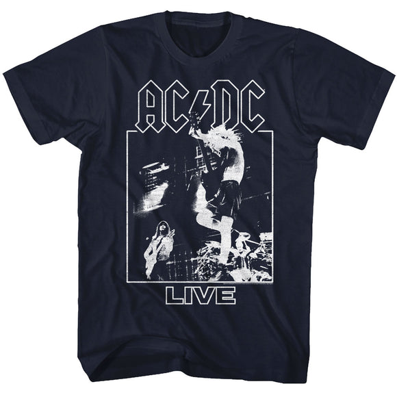 AC/DC Live in Concert Navy Tall T-shirt - Yoga Clothing for You