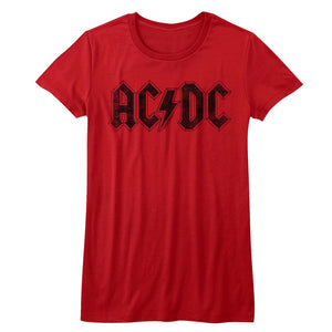 AC/DC Juniors T-Shirt Vintage Logo Red Tee - Yoga Clothing for You