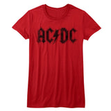 AC/DC Juniors T-Shirt Vintage Logo Red Tee - Yoga Clothing for You