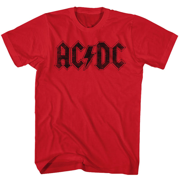 AC/DC Vintage Logo Red T-shirt - Yoga Clothing for You