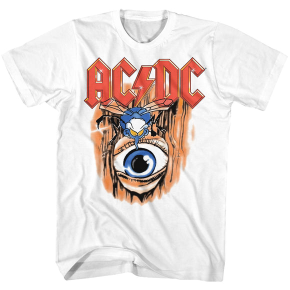 AC/DC Vintage Fly on the Wall White T-shirt - Yoga Clothing for You